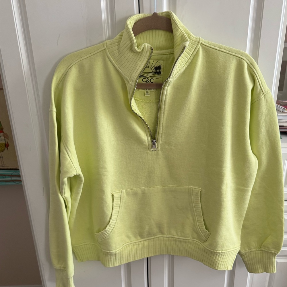 C and C California cropped sweatshirt, size small. Like new. Citron color
